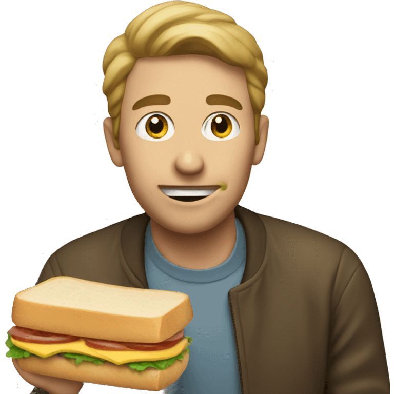 man eating sandwich emoji