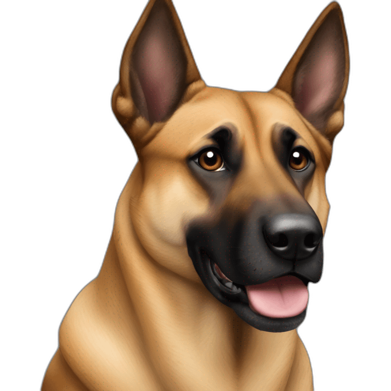 Perra mezcla de malinois y pastor aleman marrón oscuro emoji