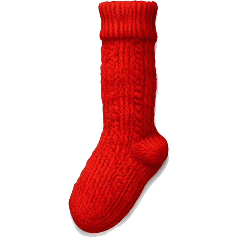 Red knitted winter pair of socks  emoji