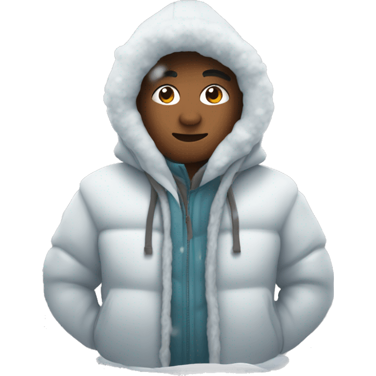 Eskimo in a hood covered with snow emoji