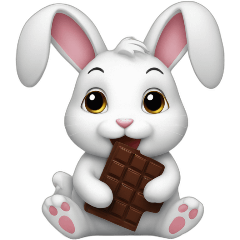 bunny eating chocolate emoji