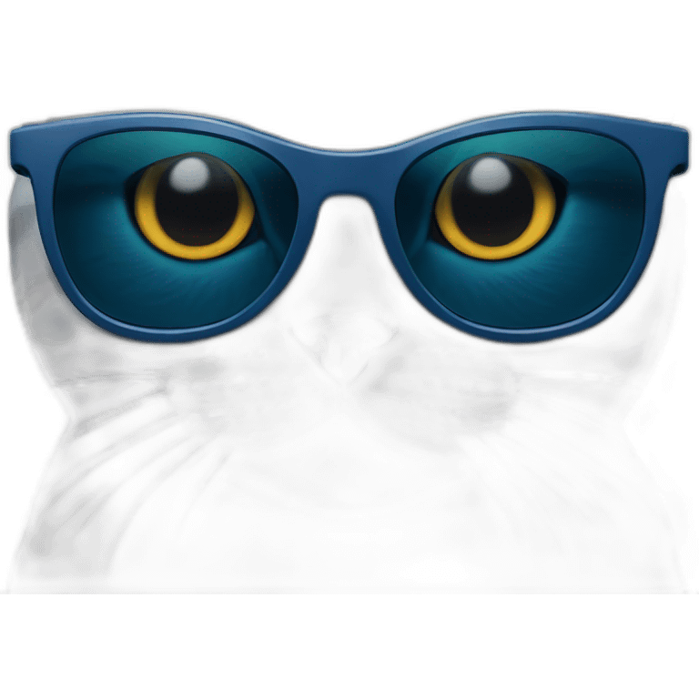 British Shorthair Cat deep blue with sunglasses use camera emoji