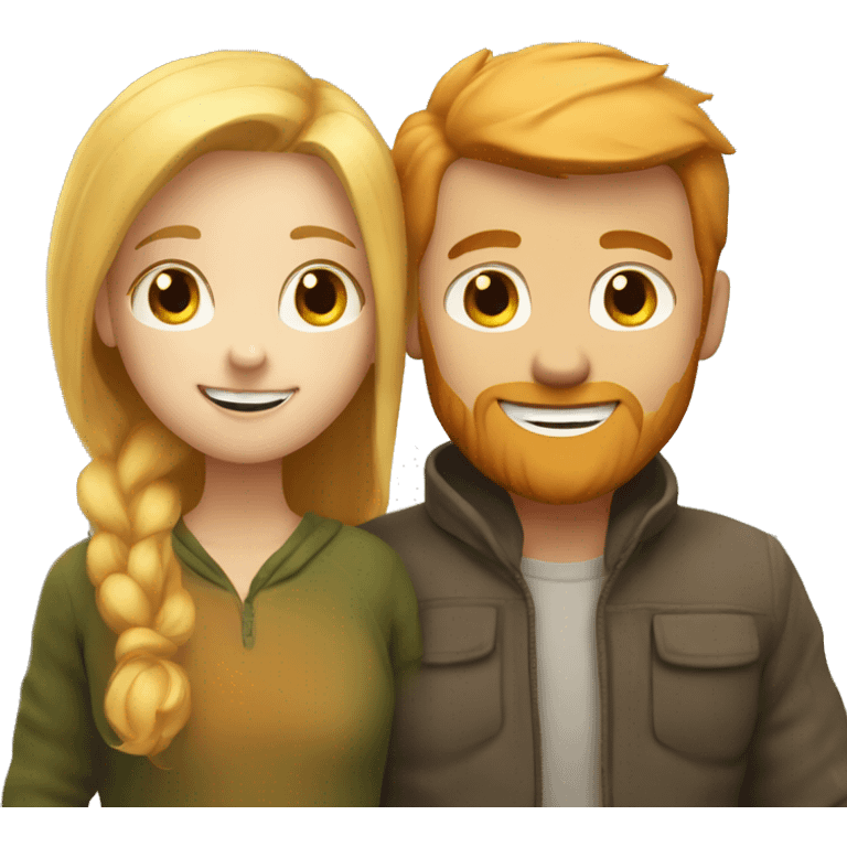 couple hug with warm smiles blonde girl and ginger man  emoji