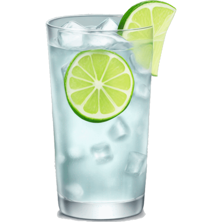 Vodka tonic with a lime emoji