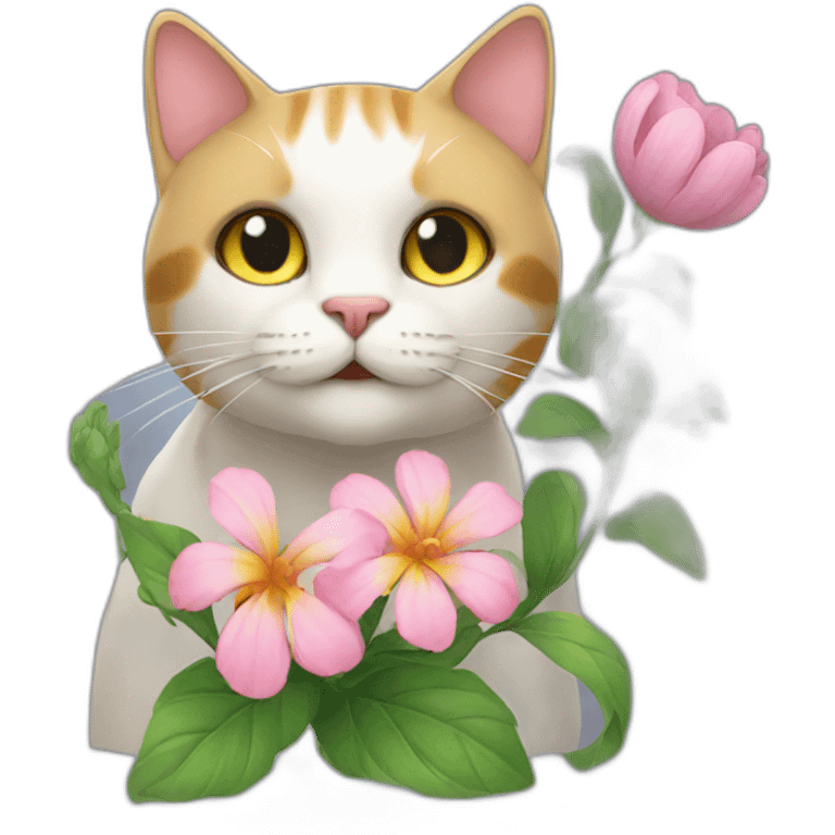 flower with cat emoji