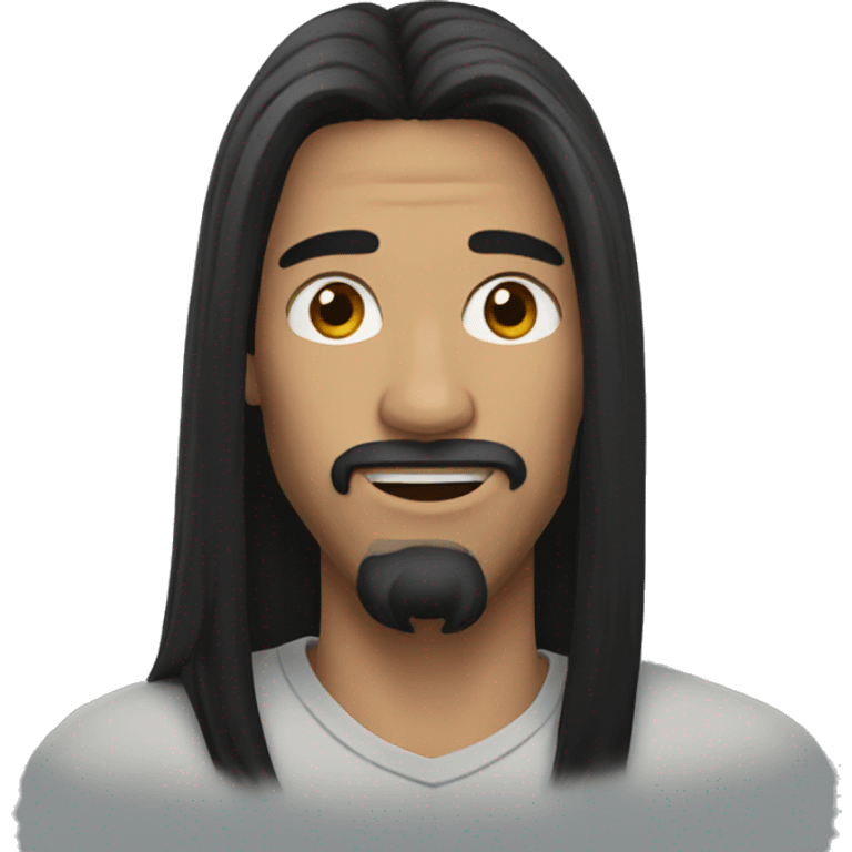 Man with long black hair emoji