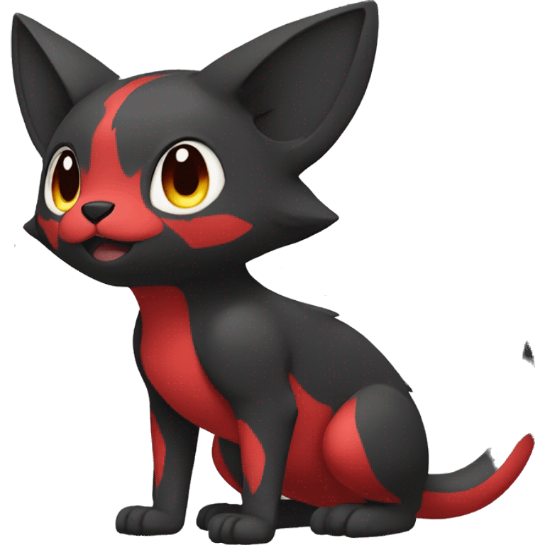 Cute cool black red animal hybrid Fakemon full body emoji