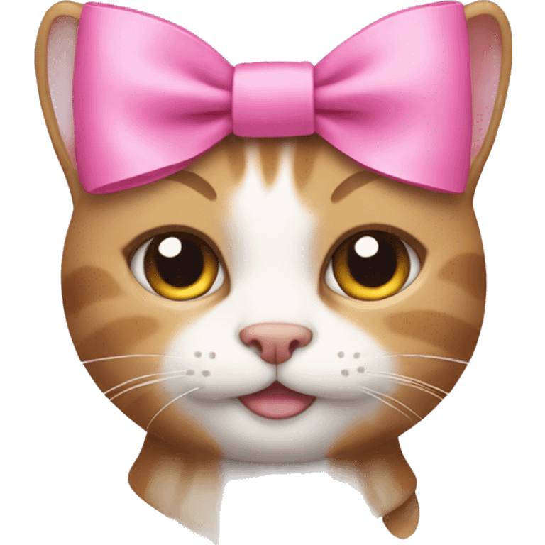 A cat with a pink bow in its hair  emoji