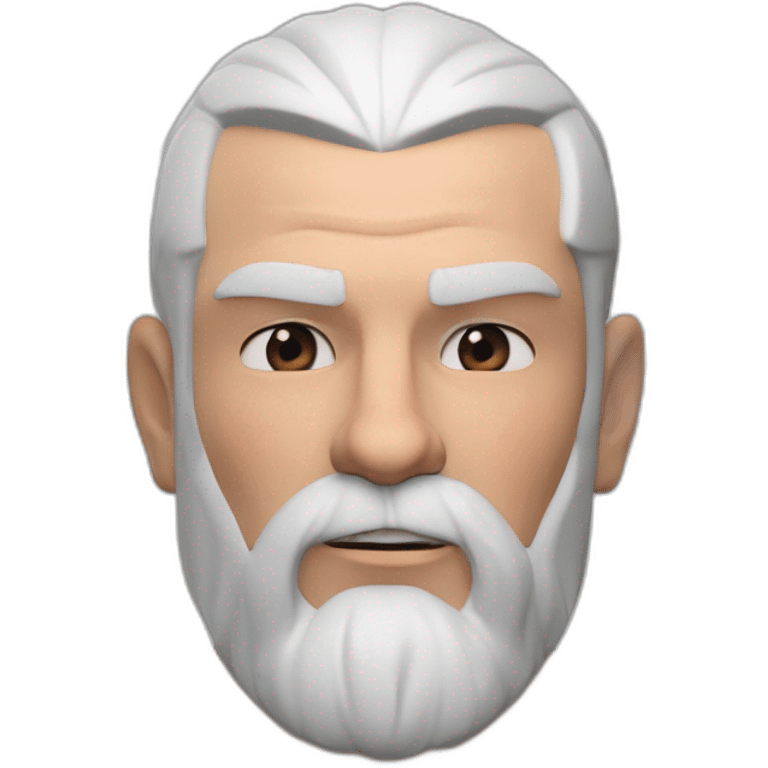 Muscular-man-white-air-white-beard-full-body emoji