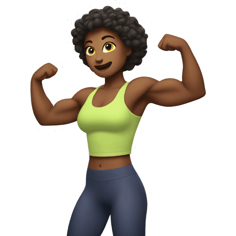 woman flexing her muscles emoji