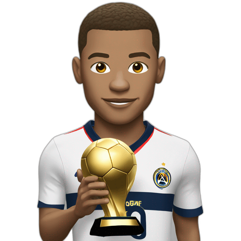 Mbappé soulevant le ballon d'or emoji