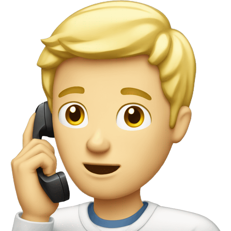 blond man caling phone emoji