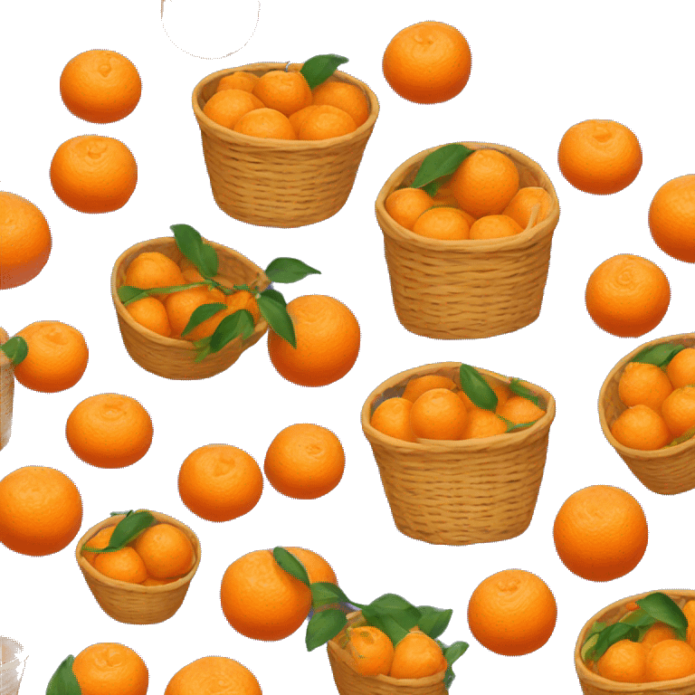 A basket filled with tangerines emoji