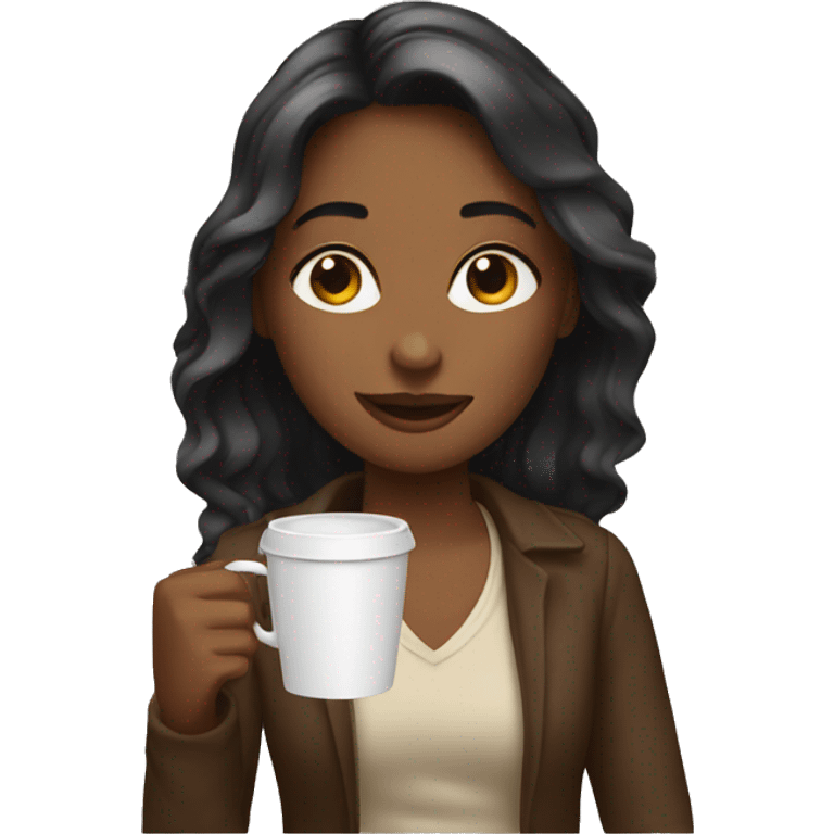 Girl drinking coffee emoji