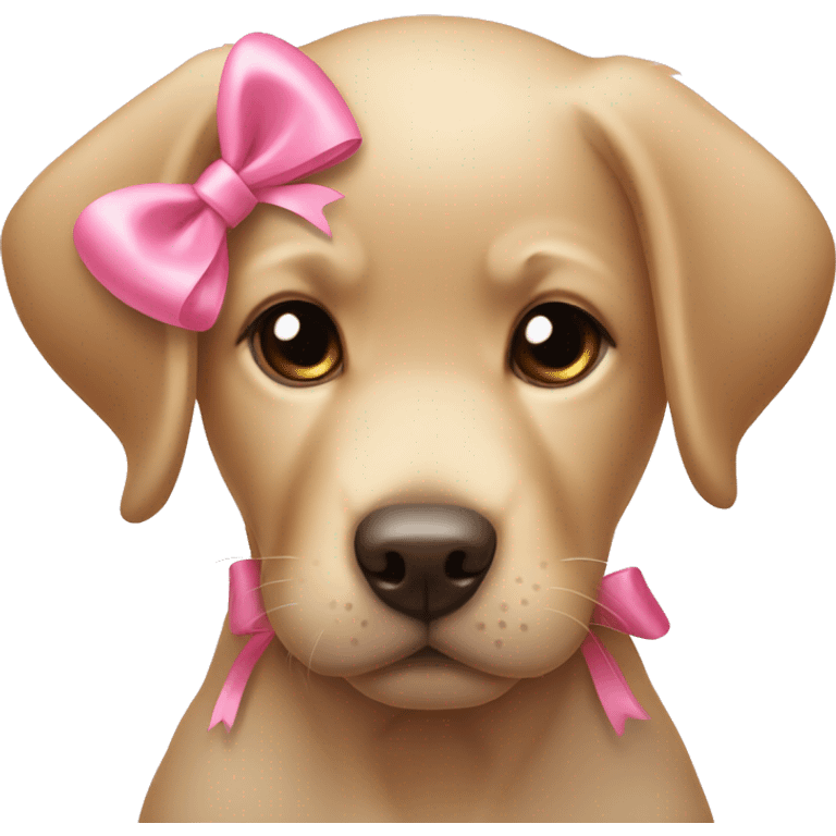 Labrador puppy with pink bow emoji