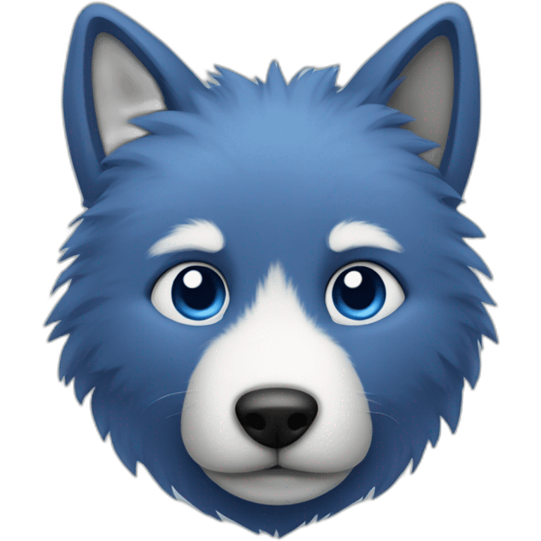 furry blue folf with IOS style emoji