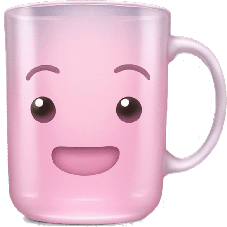 Light pink transparent glass mug emoji