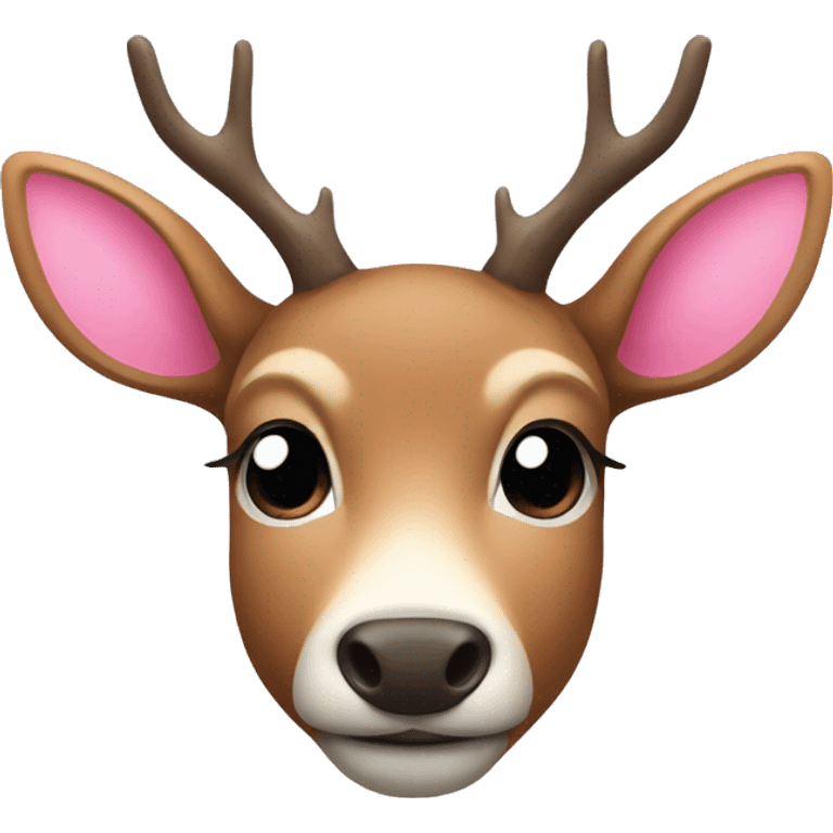 Deer with pink heart nose emoji