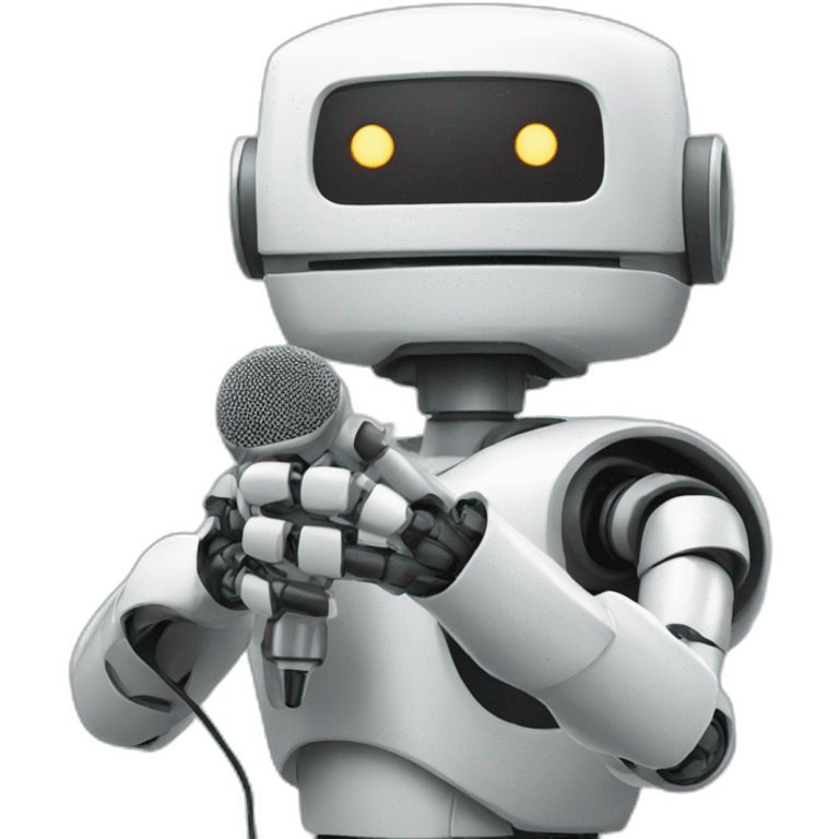 robot with a microphone emoji