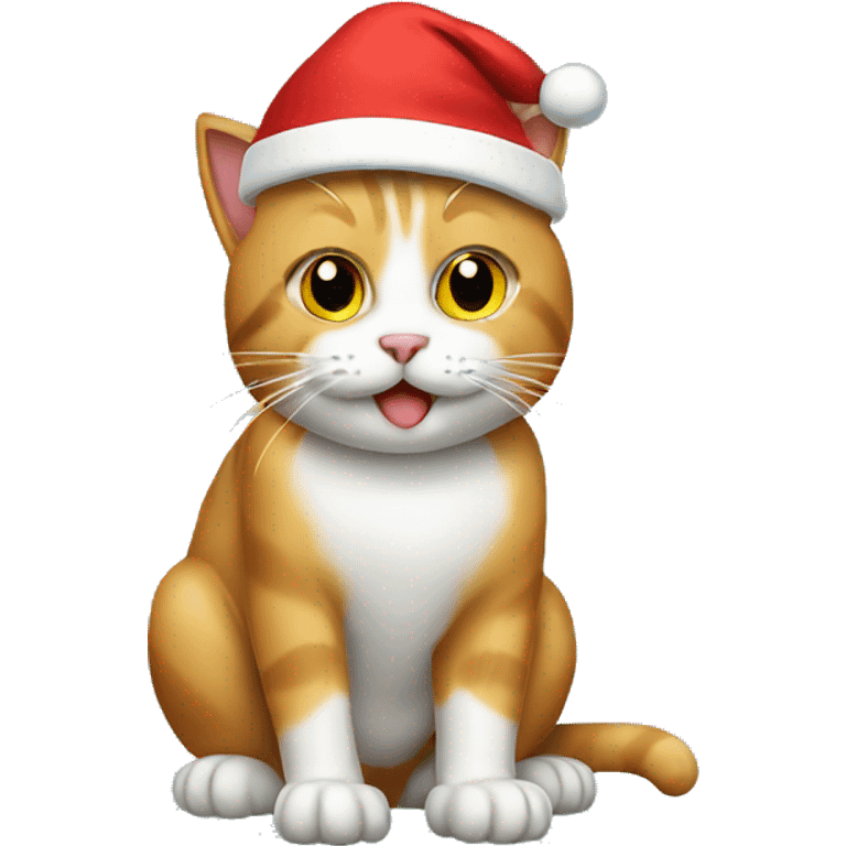 cat wearing santa hat emoji