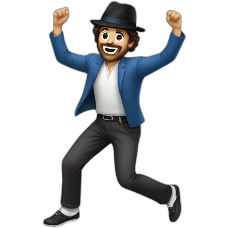 Jewish man disco dancing wearing kippah emoji