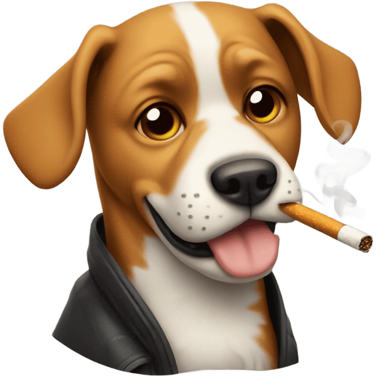 Dog with cigarette  emoji