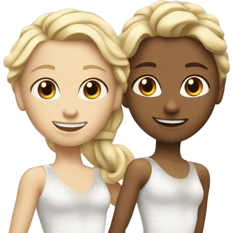 Blonde figure skating duo emoji