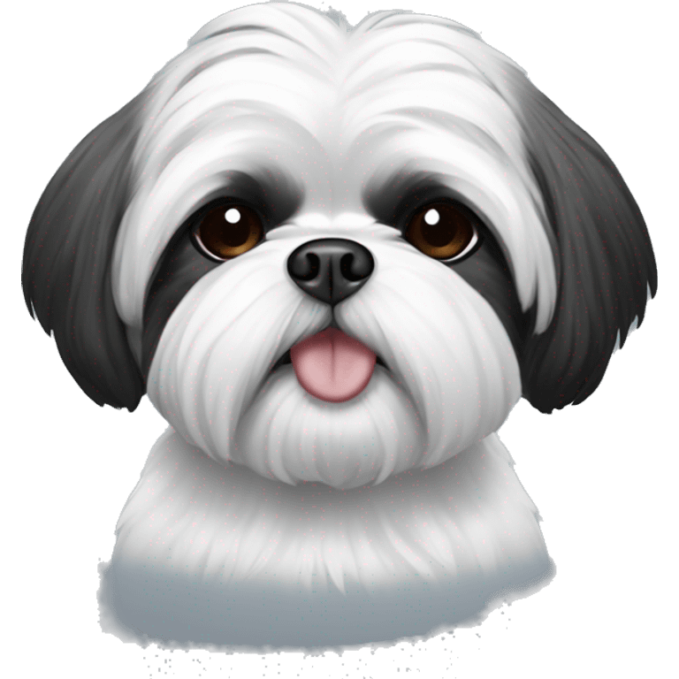 Black and white shihtzu in a tshirt emoji