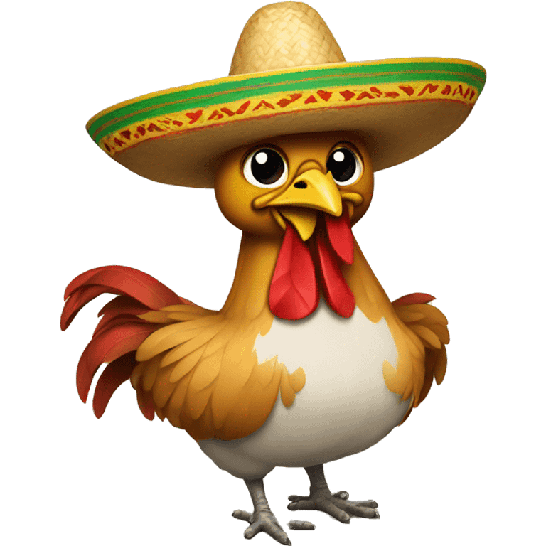 Chicken with sombrero  emoji