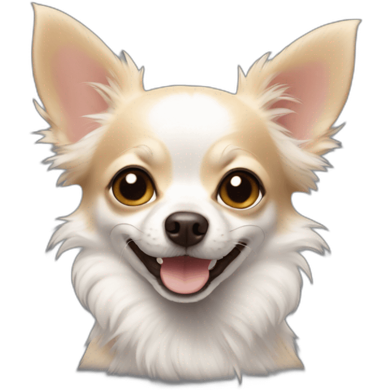 Chihuahua white furry smile emoji