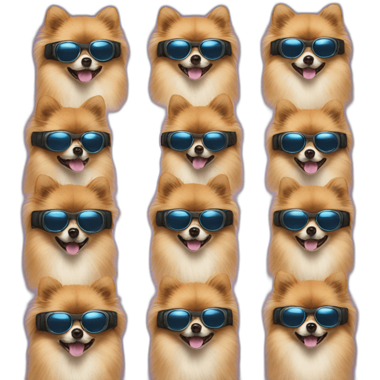 pomeranian wearing vr glasses emoji