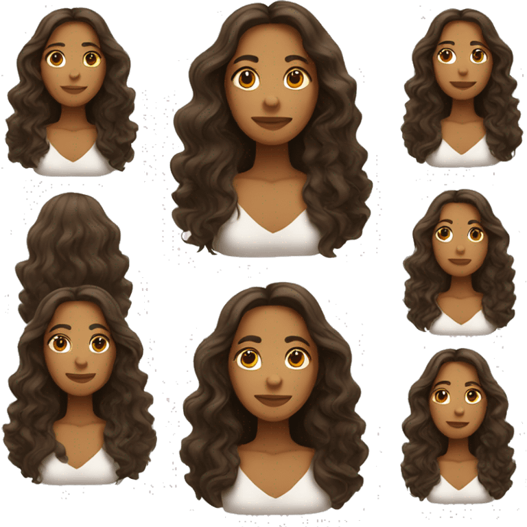 Spanish woman with long brown wavy hair  emoji