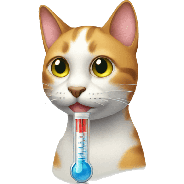 cat with thermometer  emoji