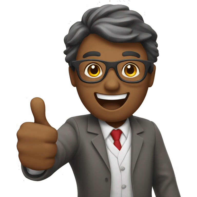 Thumbs up, excited friendly teacher emoji