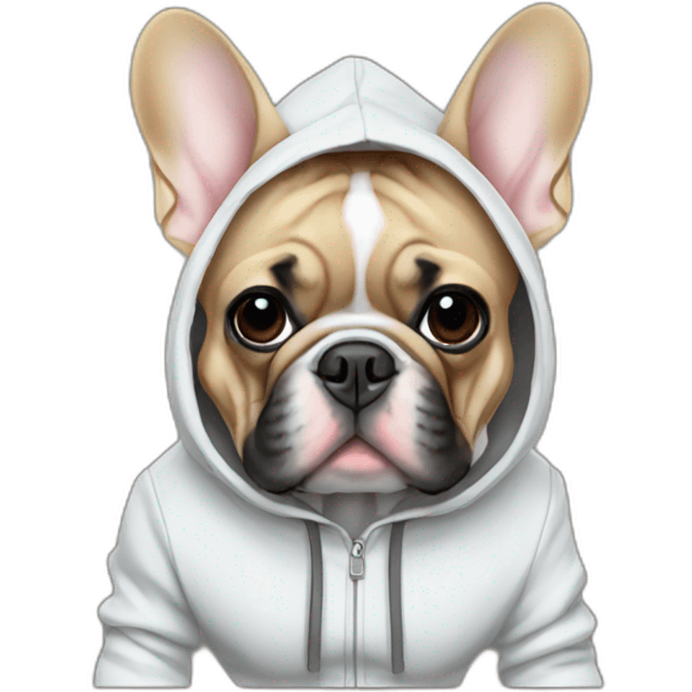 French bulldog in hoodie emoji