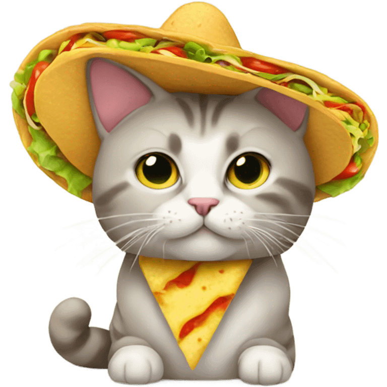 Cat with a taco emoji