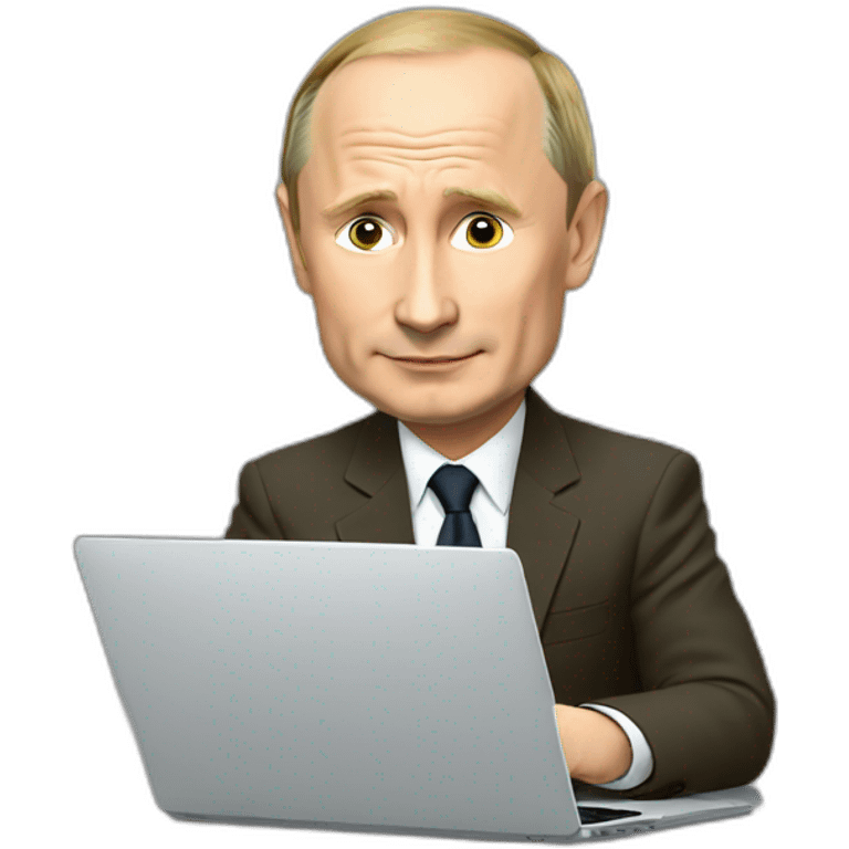 putin sitting behind a laptop emoji