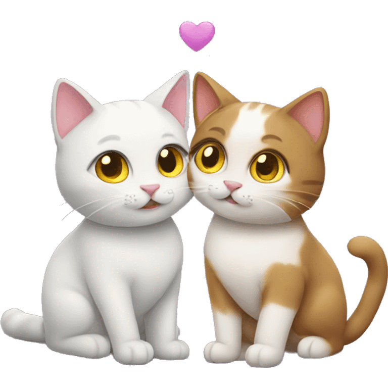 Two cats in love  emoji