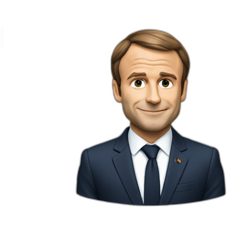 Macron sur un chat emoji