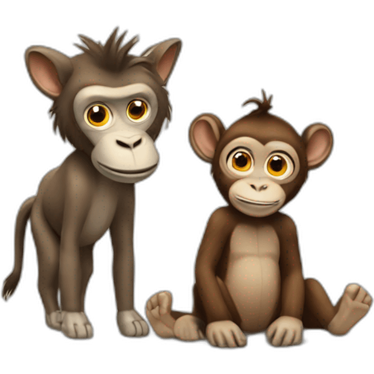 Monkey and donkey emoji