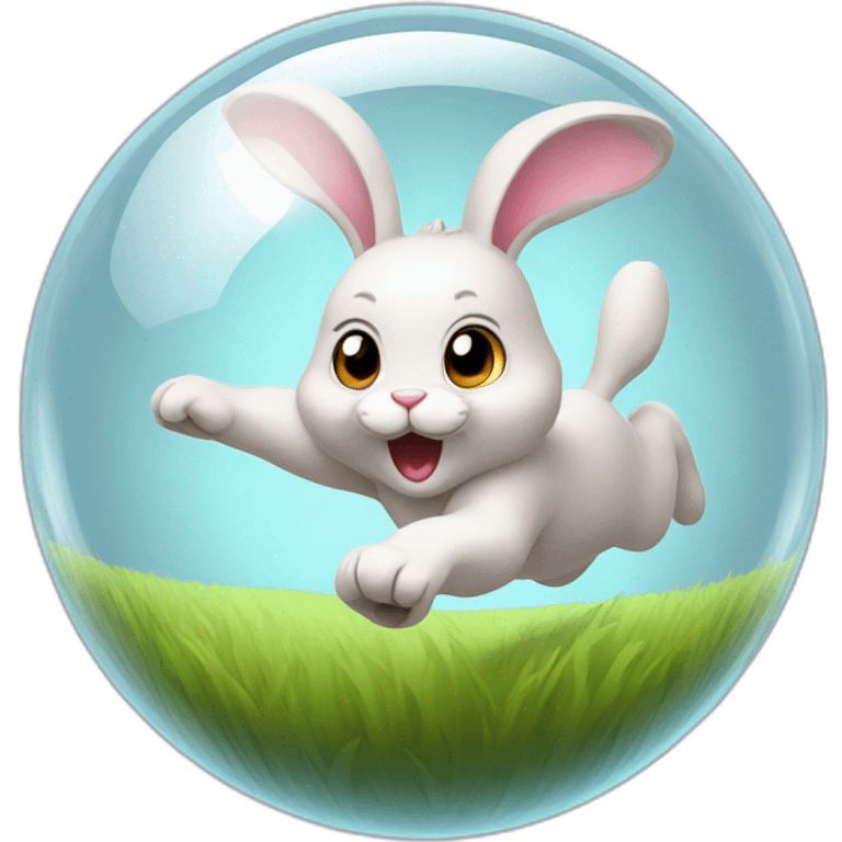 bunny running in glass ball emoji