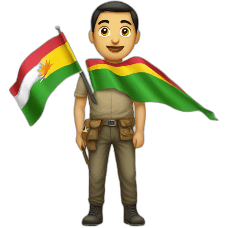 Men with kurdish flag emoji