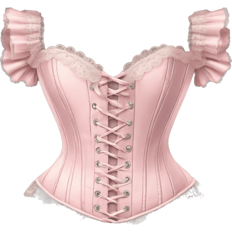 vintage rococo light pink corset with lace and frills  emoji