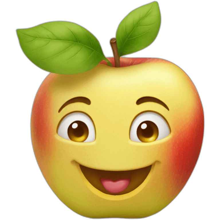 Une tête de pommes souriante emoji