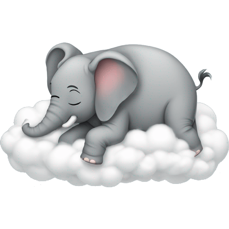 On clouds sleeping elephant emoji