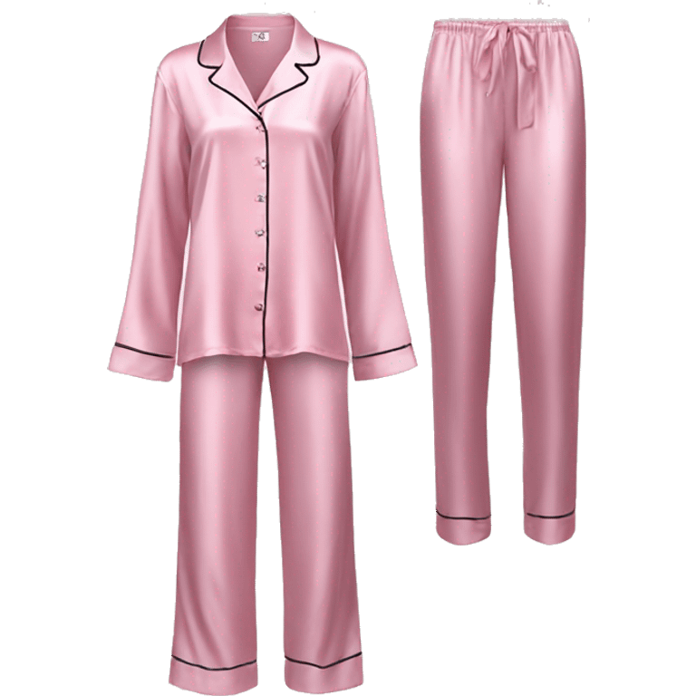 Light pink silk pyjamas set emoji