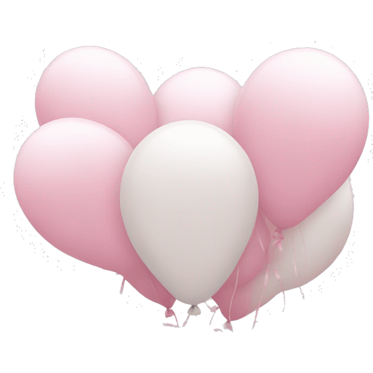 Pastel pink and white balloons emoji