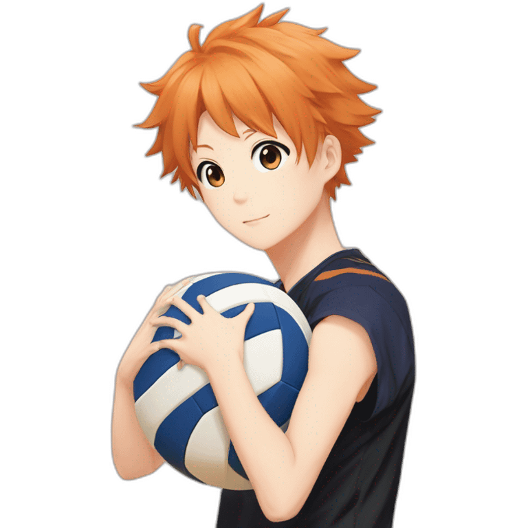 Hinata Shoyo in Haikyuu with volleyball's ball emoji