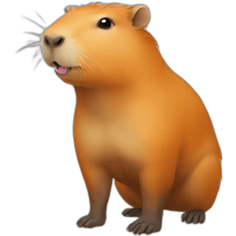 Capybara with orange  emoji