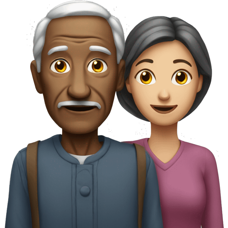 old man and young woman emoji